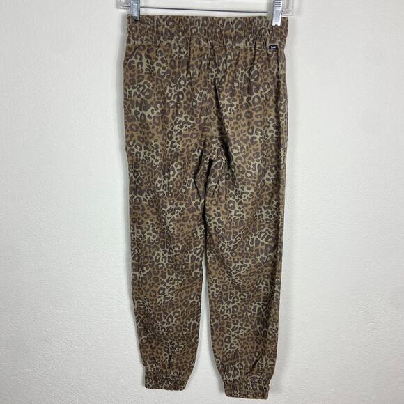 Aritzia Tna Alix Pants Size XXS Leopard Print Joggers Brown Cotton Zip‎ Pockets - Picture 5 of 9